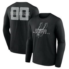 San Antonio Spurs Stellar Personalized Name & Number Long Sleeve T-Shirt Black - NBA