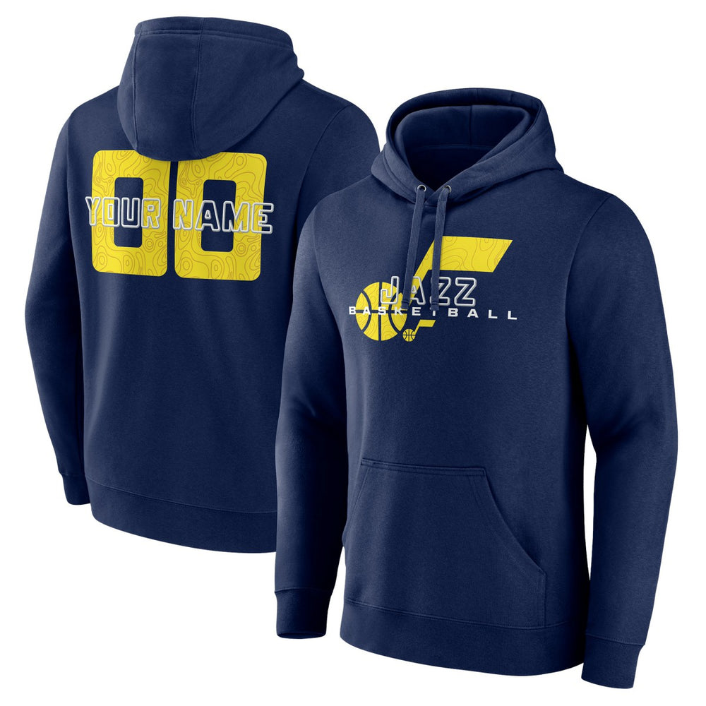 Utah Jazz Stellar Personalized Name & Number Pullover Hoodie Navy - NBA