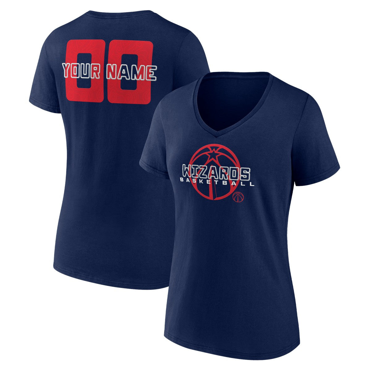 Washington Wizards Women's Stellar Personalized Name & Number V-Neck T-Shirt Navy - NBA