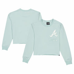 Atlanta Braves New Era Women's Breeze Logo Select Cropped Long Sleeve T-Shirt - MLB