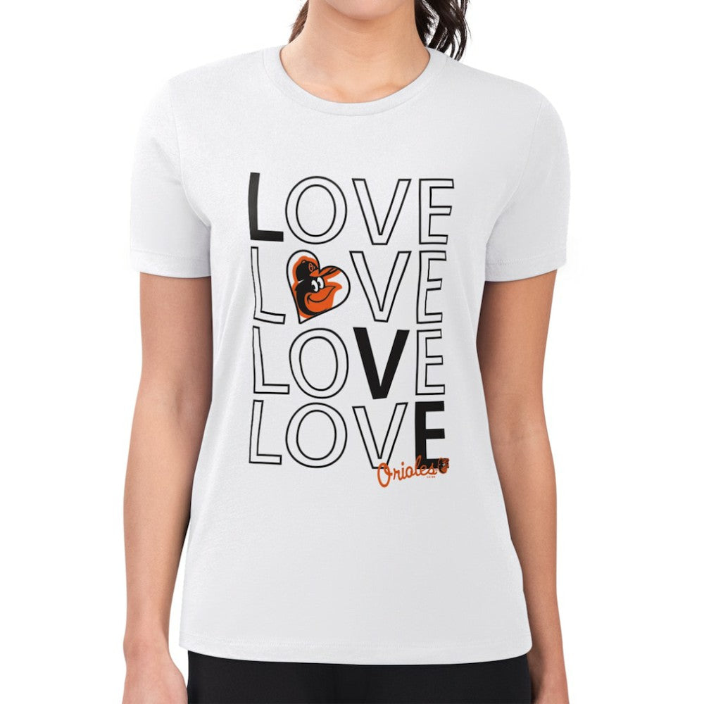 Baltimore Orioles G-III 4Her by Carl Banks Women's Super-Slim Fit Lightweight Love Graphic Team T-Shirt - MLB