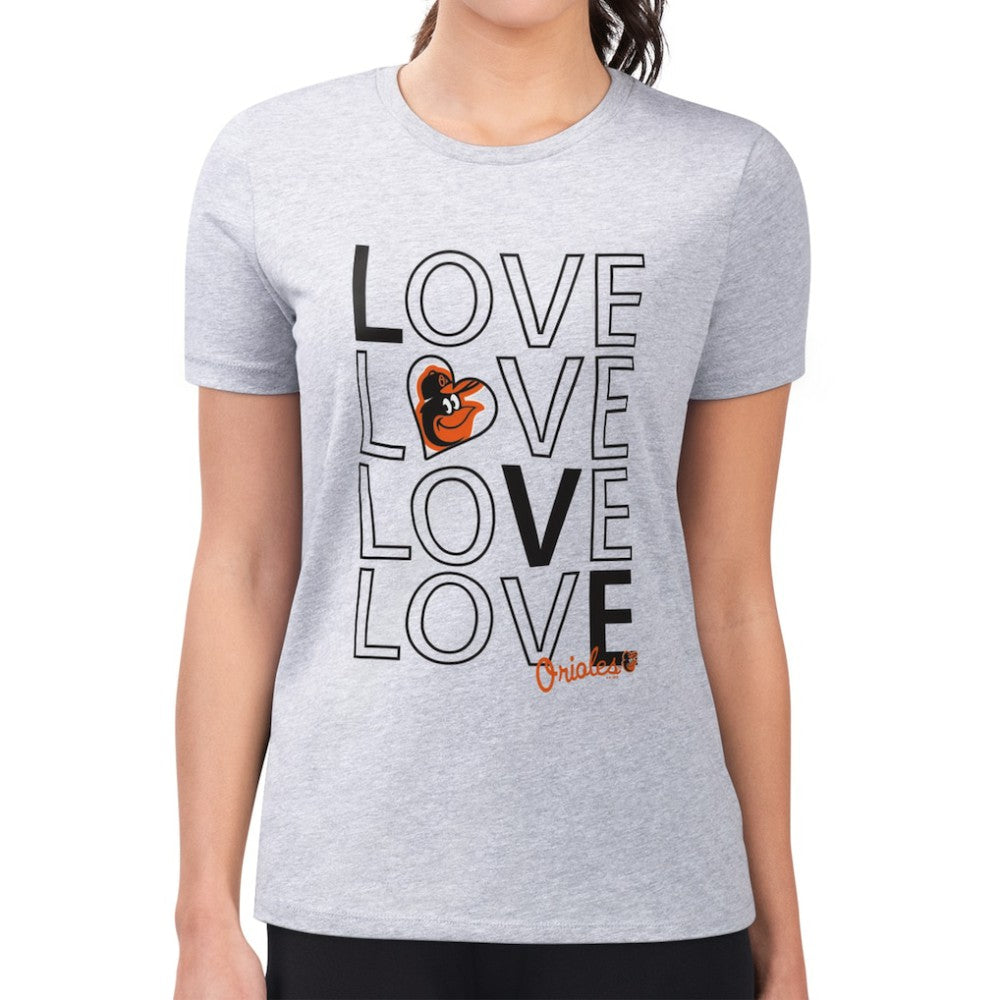 Baltimore Orioles G-III 4Her by Carl Banks Women's Super-Slim Fit Lightweight Love Graphic Team T-Shirt - MLB