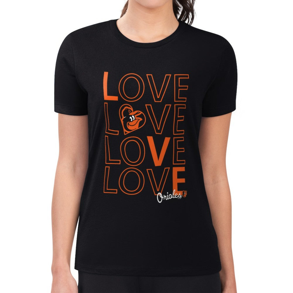 Baltimore Orioles G-III 4Her by Carl Banks Women's Super-Slim Fit Lightweight Love Graphic Team T-Shirt - MLB