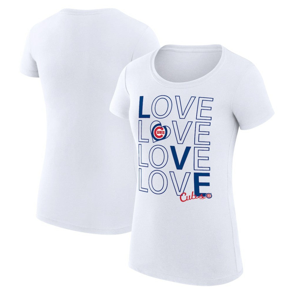 Chicago Cubs G-III 4Her by Carl Banks Women's Super-Slim Fit Lightweight Love Graphic Team T-Shirt - MLB