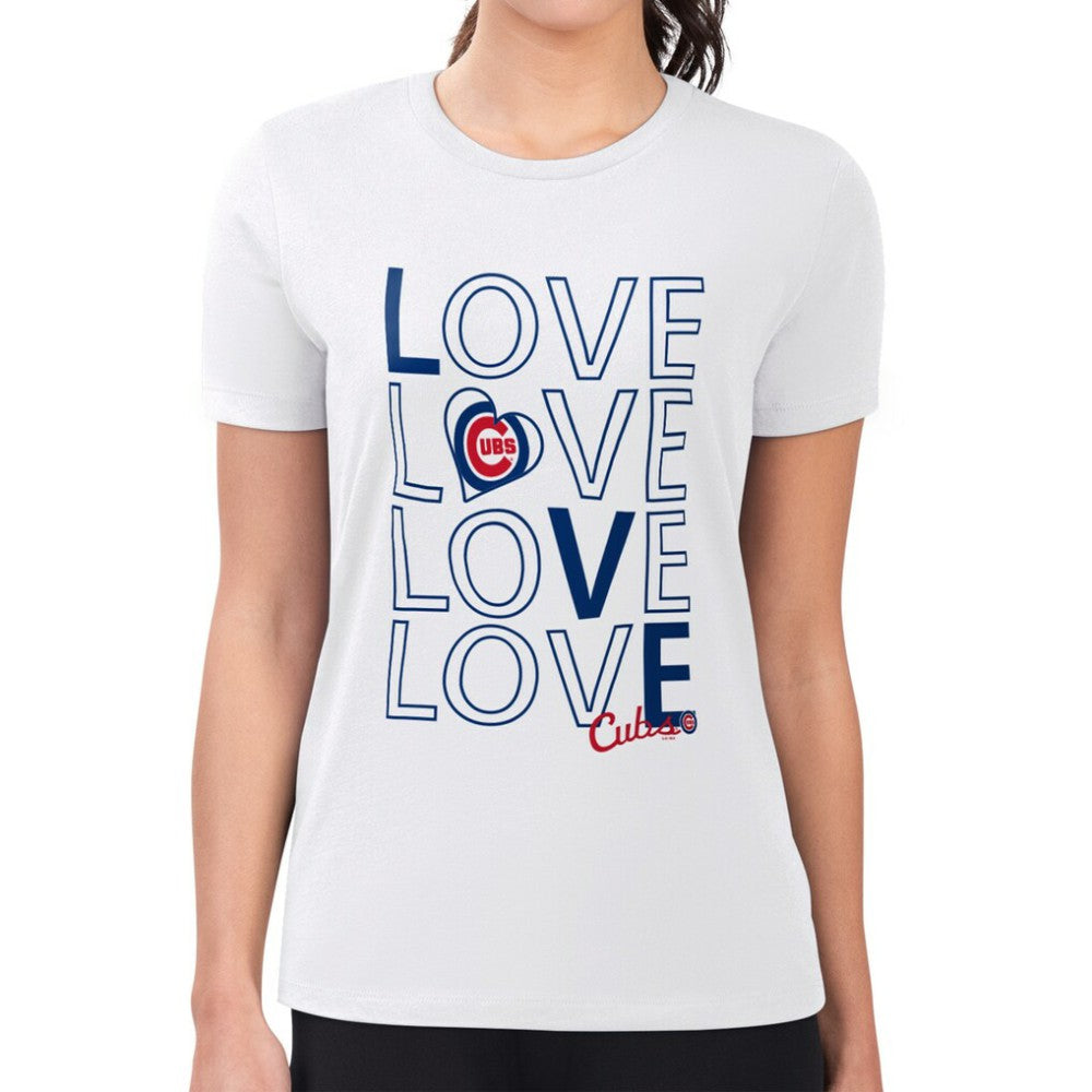 Chicago Cubs G-III 4Her by Carl Banks Women's Super-Slim Fit Lightweight Love Graphic Team T-Shirt - MLB