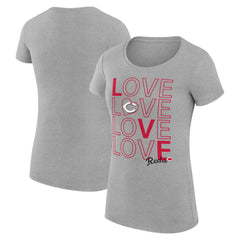 Cincinnati Reds G-III 4Her by Carl Banks Women's Super-Slim Fit Lightweight Love Graphic Team T-Shirt - MLB