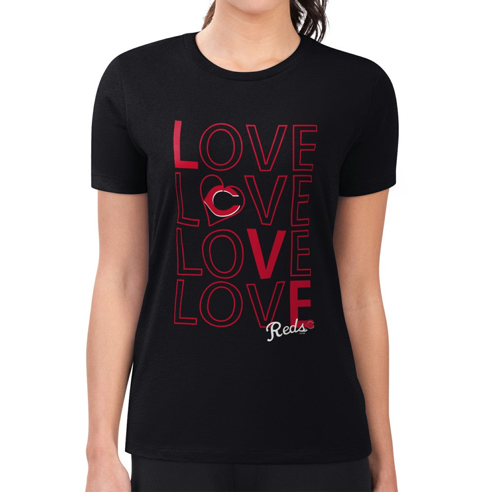 Cincinnati Reds G-III 4Her by Carl Banks Women's Super-Slim Fit Lightweight Love Graphic Team T-Shirt - MLB