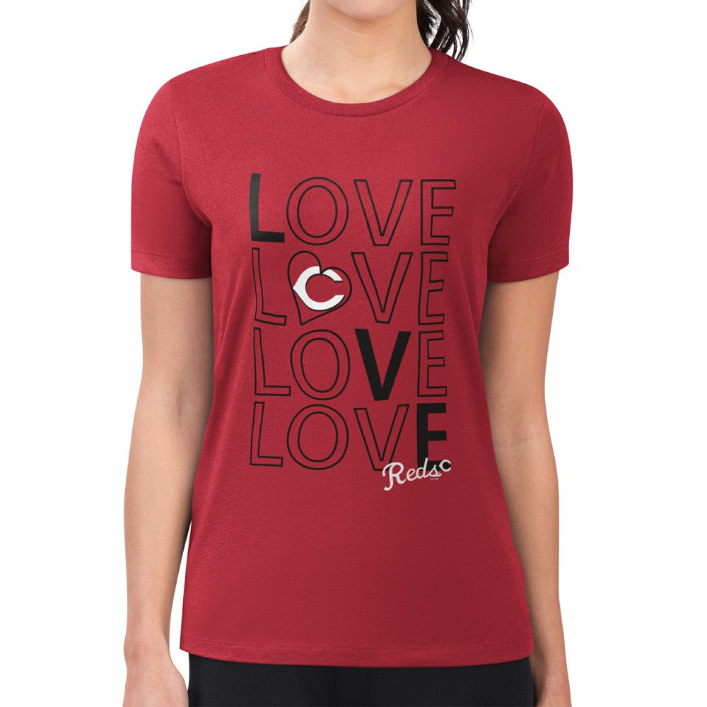 Cincinnati Reds G-III 4Her by Carl Banks Women's Super-Slim Fit Lightweight Love Graphic Team T-Shirt - MLB