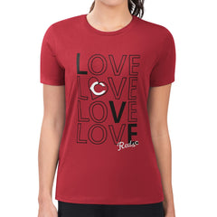 Cincinnati Reds G-III 4Her by Carl Banks Women's Super-Slim Fit Lightweight Love Graphic Team T-Shirt - MLB