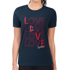 Cleveland Guardians G-III 4Her by Carl Banks Women's Super-Slim Fit Lightweight Love Graphic Team T-Shirt - MLB