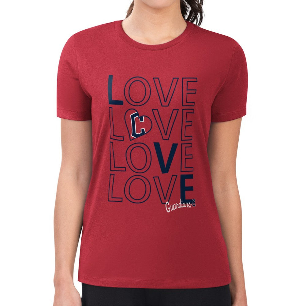Cleveland Guardians G-III 4Her by Carl Banks Women's Super-Slim Fit Lightweight Love Graphic Team T-Shirt - MLB