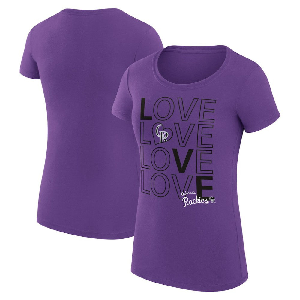 Colorado Rockies G-III 4Her by Carl Banks Women's Super-Slim Fit Lightweight Love Graphic Team T-Shirt - MLB