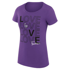 Colorado Rockies G-III 4Her by Carl Banks Women's Super-Slim Fit Lightweight Love Graphic Team T-Shirt - MLB