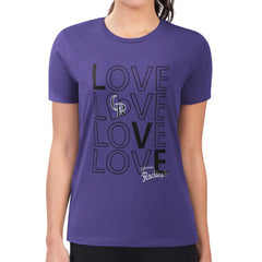 Colorado Rockies G-III 4Her by Carl Banks Women's Super-Slim Fit Lightweight Love Graphic Team T-Shirt - MLB
