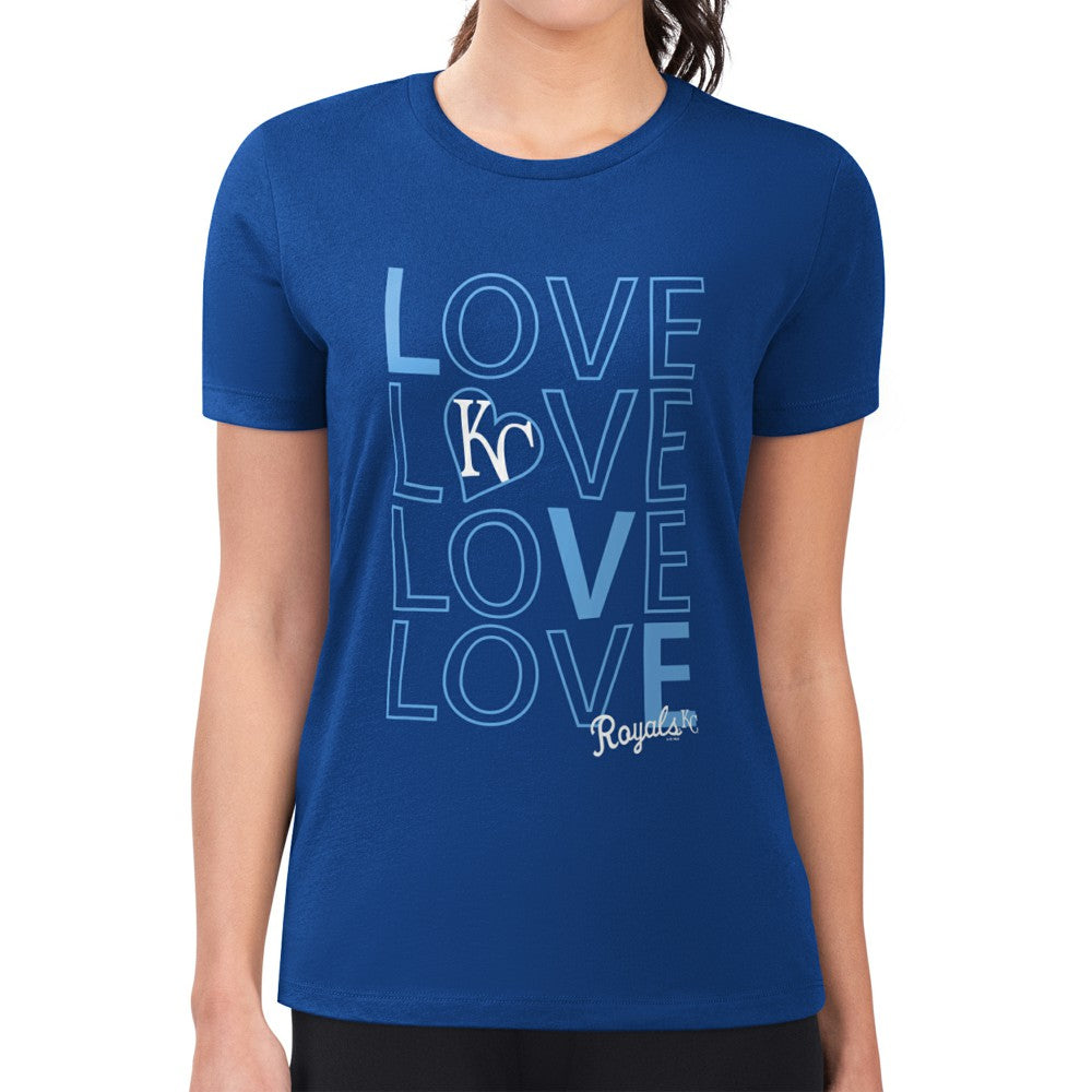 Kansas City Royals G-III 4Her by Carl Banks Women's Super-Slim Fit Lightweight Love Graphic Team T-Shirt - MLB