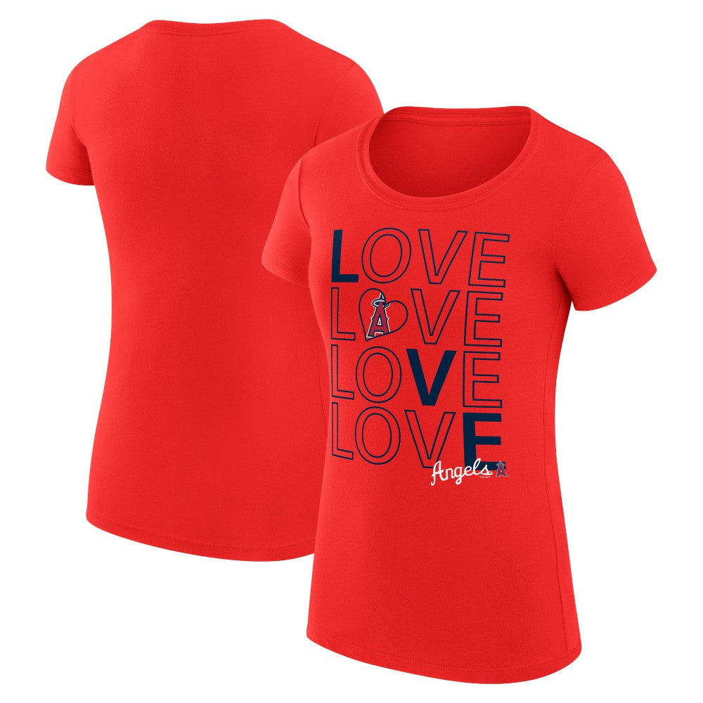 Los Angeles Angels G-III 4Her by Carl Banks Women's Super-Slim Fit Lightweight Love Graphic Team T-Shirt - MLB