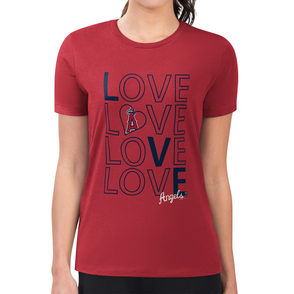 Los Angeles Angels G-III 4Her by Carl Banks Women's Super-Slim Fit Lightweight Love Graphic Team T-Shirt - MLB