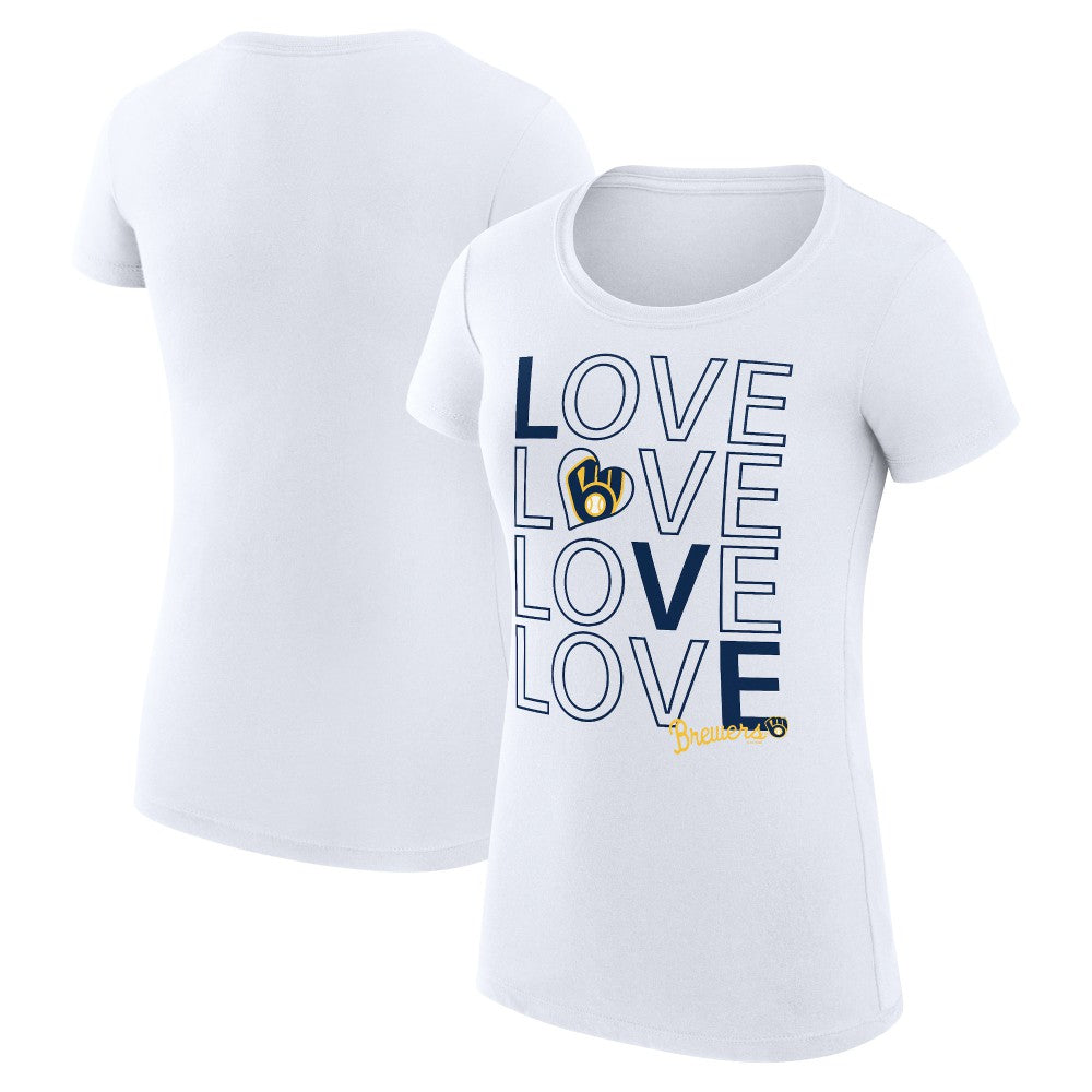 Milwaukee Brewers G-III 4Her by Carl Banks Women's Super-Slim Fit Lightweight Love Graphic Team T-Shirt - MLB