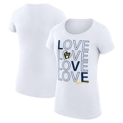 Milwaukee Brewers G-III 4Her by Carl Banks Women's Super-Slim Fit Lightweight Love Graphic Team T-Shirt - MLB