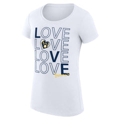 Milwaukee Brewers G-III 4Her by Carl Banks Women's Super-Slim Fit Lightweight Love Graphic Team T-Shirt - MLB