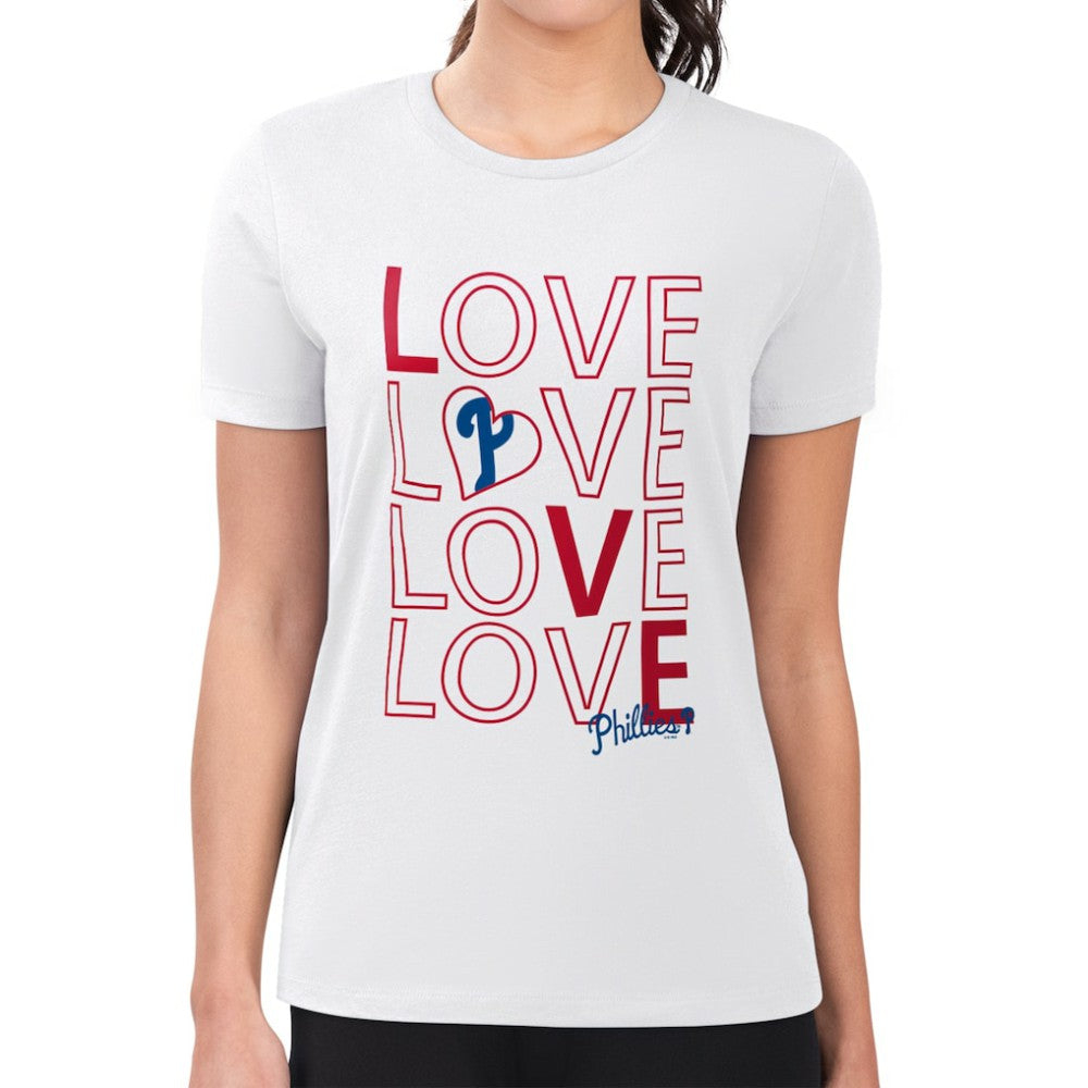 Philadelphia Phillies G-III 4Her by Carl Banks Women's Super-Slim Fit Lightweight Love Graphic Team T-Shirt - MLB