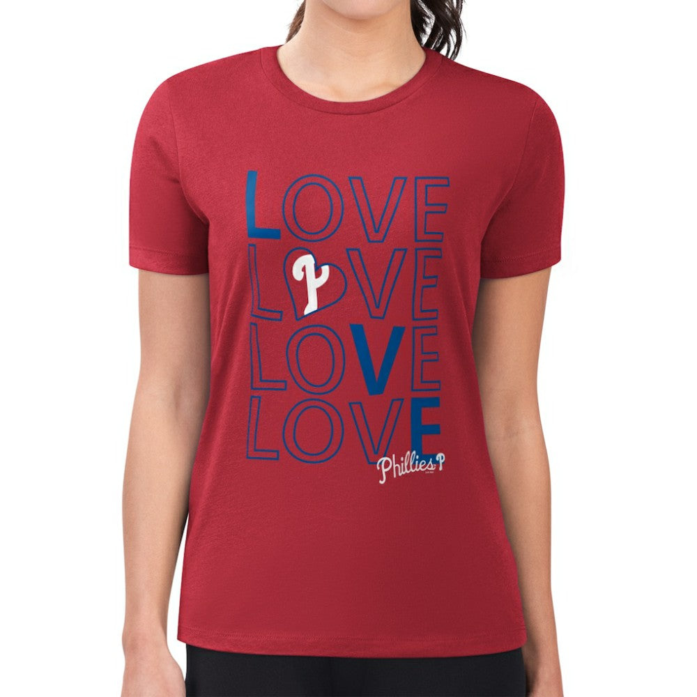 Philadelphia Phillies G-III 4Her by Carl Banks Women's Super-Slim Fit Lightweight Love Graphic Team T-Shirt - MLB