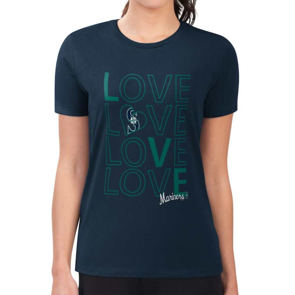 Seattle Mariners G-III 4Her by Carl Banks Women's Super-Slim Fit Lightweight Love Graphic Team T-Shirt - MLB