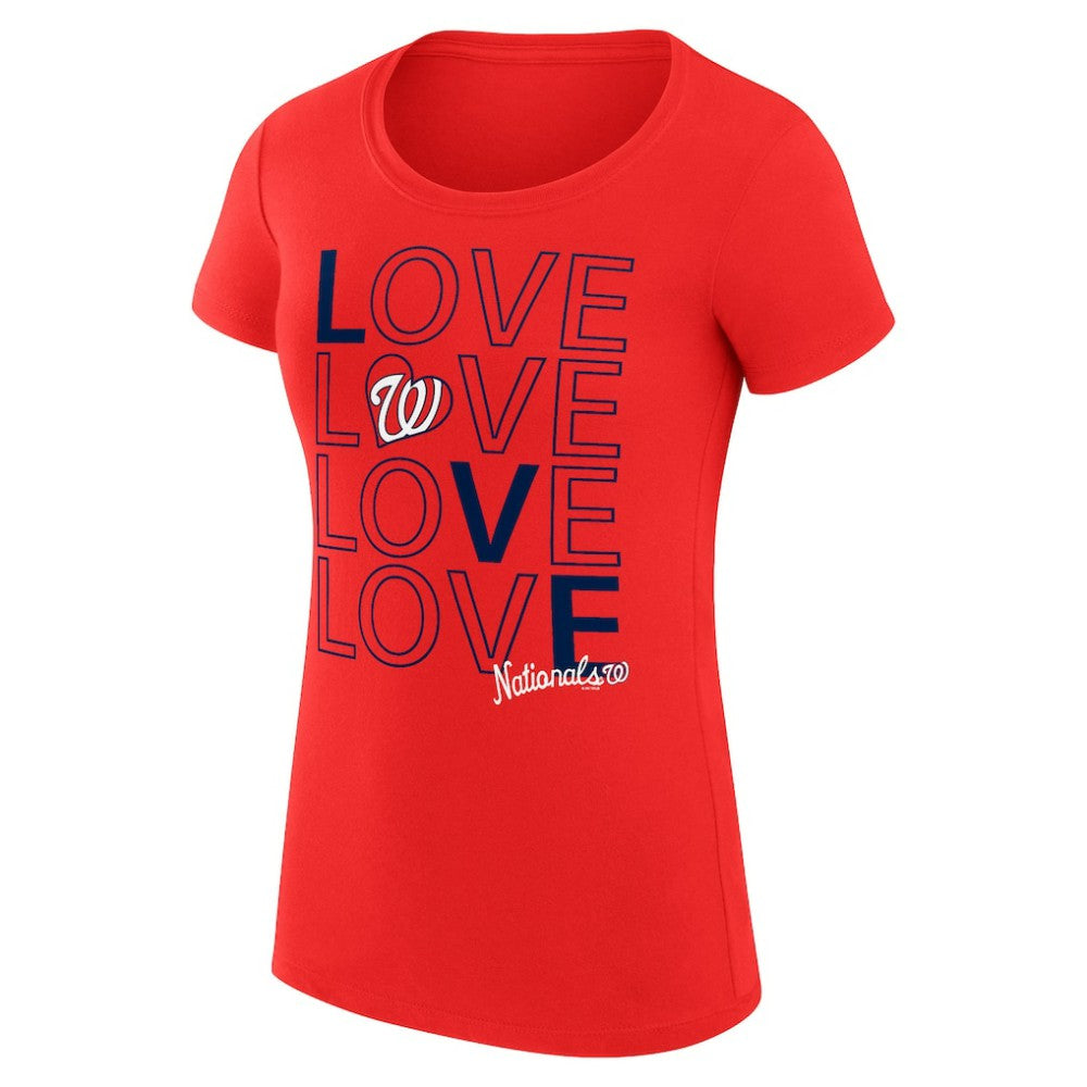 Washington Nationals G-III 4Her by Carl Banks Women's Super-Slim Fit Lightweight Love Graphic Team T-Shirt - MLB