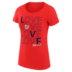 Washington Nationals G-III 4Her by Carl Banks Women's Super-Slim Fit Lightweight Love Graphic Team T-Shirt - MLB