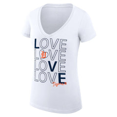 Detroit Tigers G-III 4Her by Carl Banks Women's Super-Slim Fit Lightweight Love Graphic Team V-Neck T-Shirt - MLB