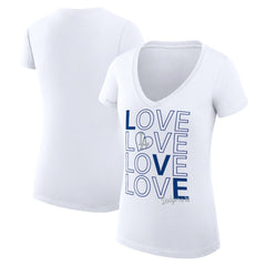 Los Angeles Dodgers G-III 4Her by Carl Banks Women's Super-Slim Fit Lightweight Love Graphic Team V-Neck T-Shirt - MLB