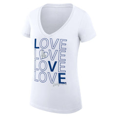 Los Angeles Dodgers G-III 4Her by Carl Banks Women's Super-Slim Fit Lightweight Love Graphic Team V-Neck T-Shirt - MLB