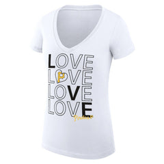 Pittsburgh Pirates G-III 4Her by Carl Banks Women's Super-Slim Fit Lightweight Love Graphic Team V-Neck T-Shirt - MLB