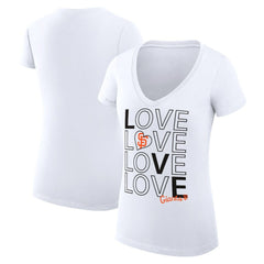 San Francisco Giants G-III 4Her by Carl Banks Women's Super-Slim Fit Lightweight Love Graphic Team V-Neck T-Shirt - MLB