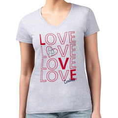 St. Louis Cardinals G-III 4Her by Carl Banks Women's Super-Slim Fit Lightweight Love Graphic Team V-Neck T-Shirt - MLB