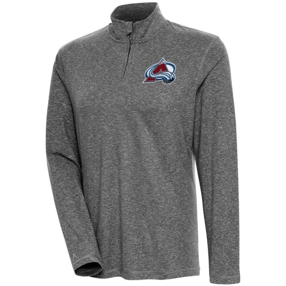 Colorado Avalanche Antigua Women's Confront Quarter-Zip Pullover Top - Heather Black - NHL