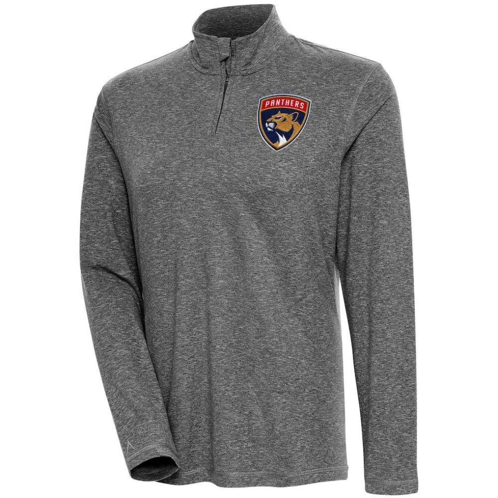 Florida Panthers Antigua Women's Confront Quarter-Zip Pullover Top - Heather Black - NHL