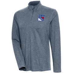 New York Rangers Antigua Women's Confront Quarter-Zip Pullover Top - Heather Navy - NHL
