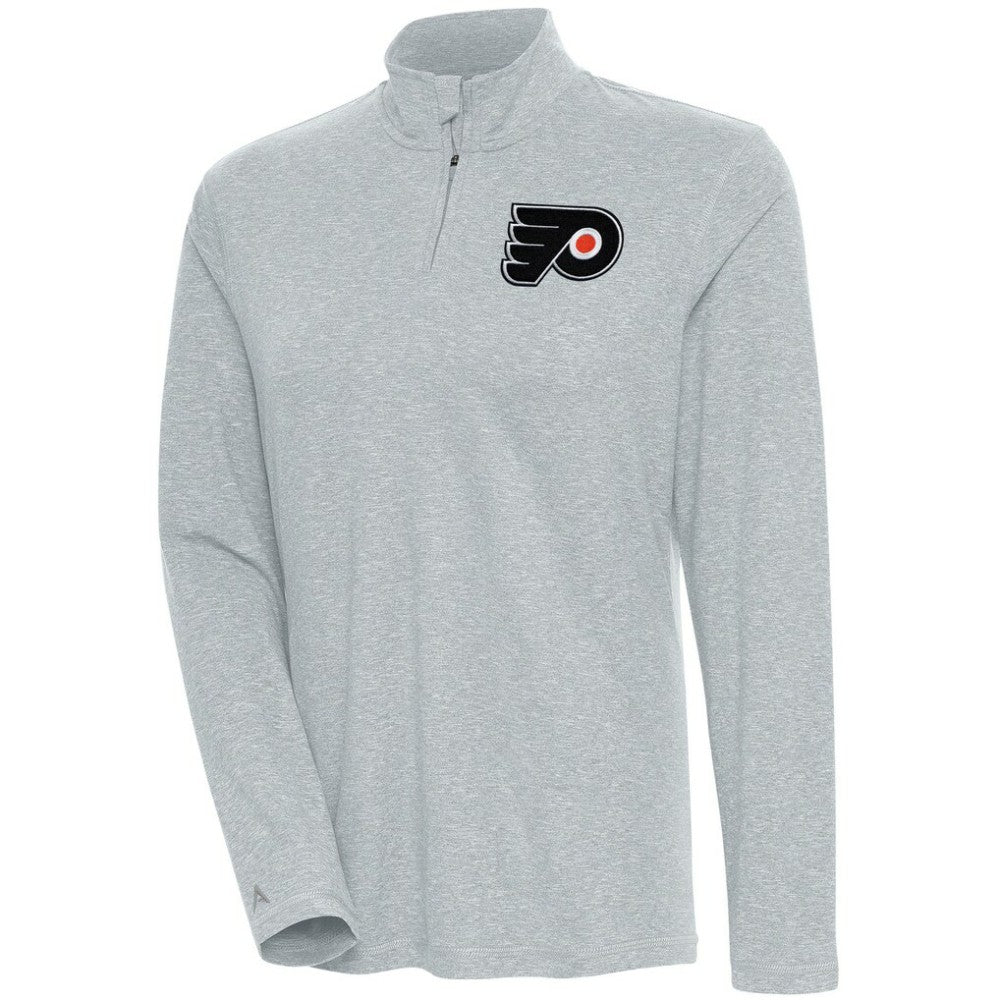 Philadelphia Flyers Antigua Women's Confront Quarter-Zip Pullover Top - Heather Gray - NHL