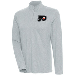 Philadelphia Flyers Antigua Women's Confront Quarter-Zip Pullover Top - Heather Gray - NHL