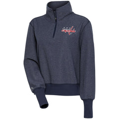 Washington Capitals Antigua Women's Upgrade Half-Zip Pullover Top - Heather Navy - NHL
