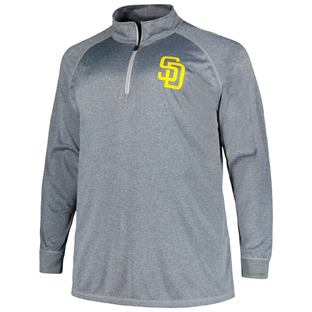 San Diego Padres Profile Big & Tall Raglan Quarter-Zip Top - MLB