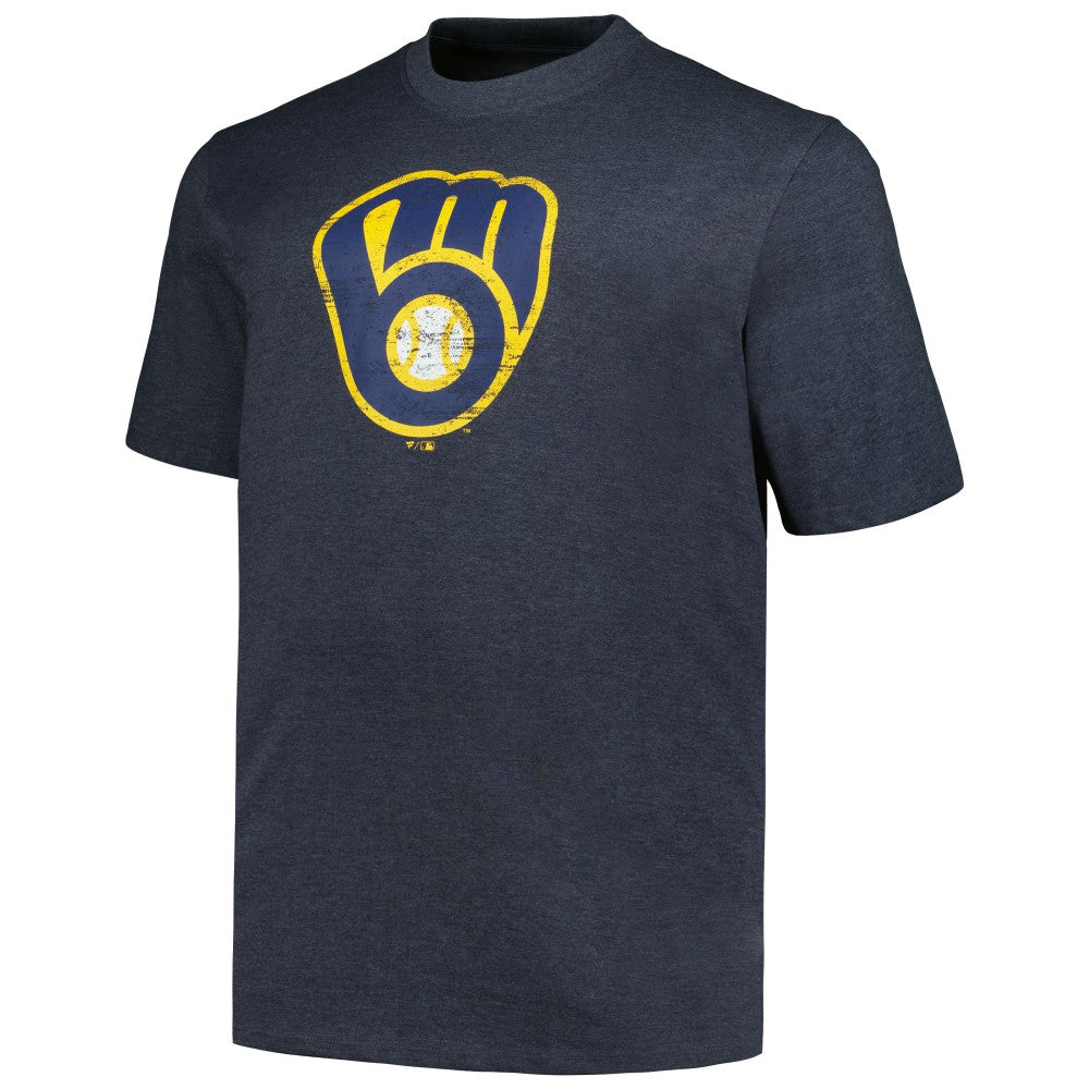 Milwaukee Brewers Profile Big & Tall Weathered Logo T-Shirt - MLB