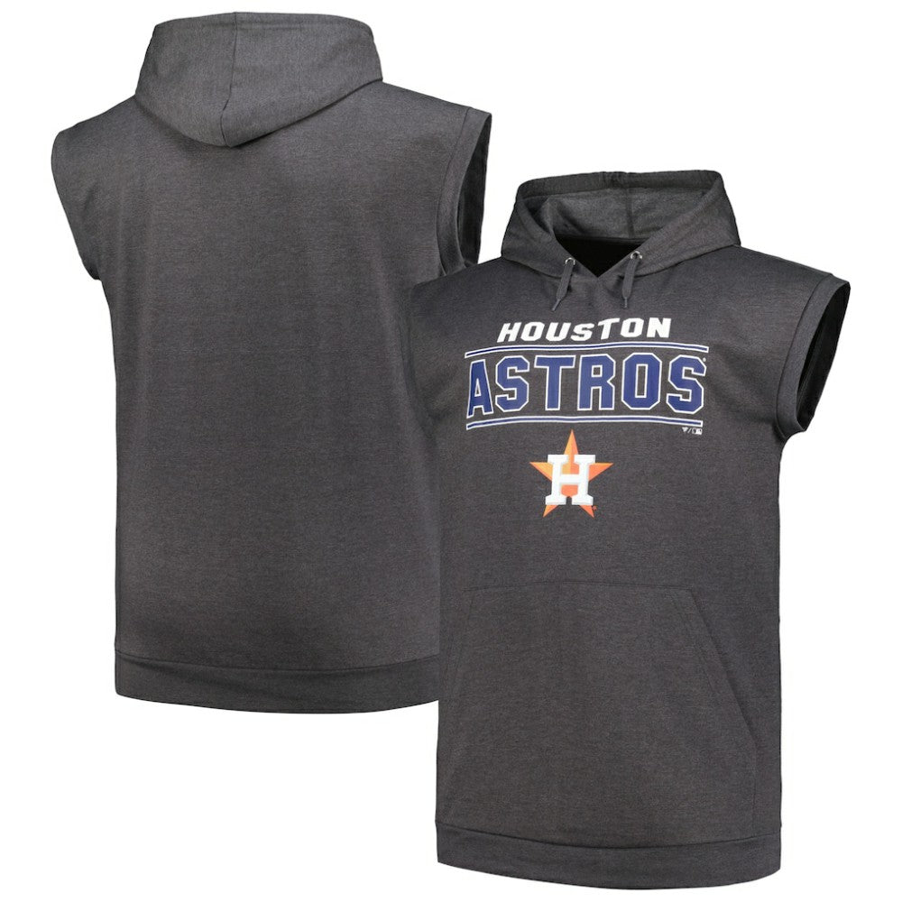Houston Astros Profile Big & Tall Muscle Sleeveless Pullover Hoodie - MLB