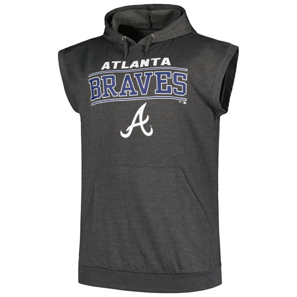 Atlanta Braves Profile Big & Tall Muscle Sleeveless Pullover Hoodie - MLB