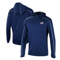 Colorado Avalanche Columbia Omni-Wick Shotgun Long Sleeve Hoodie T-Shirt - Navy - NHL