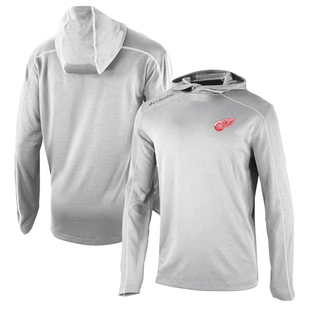 Detroit Red Wings Columbia Omni-Wick Shotgun Long Sleeve Hoodie T-Shirt - Gray - NHL