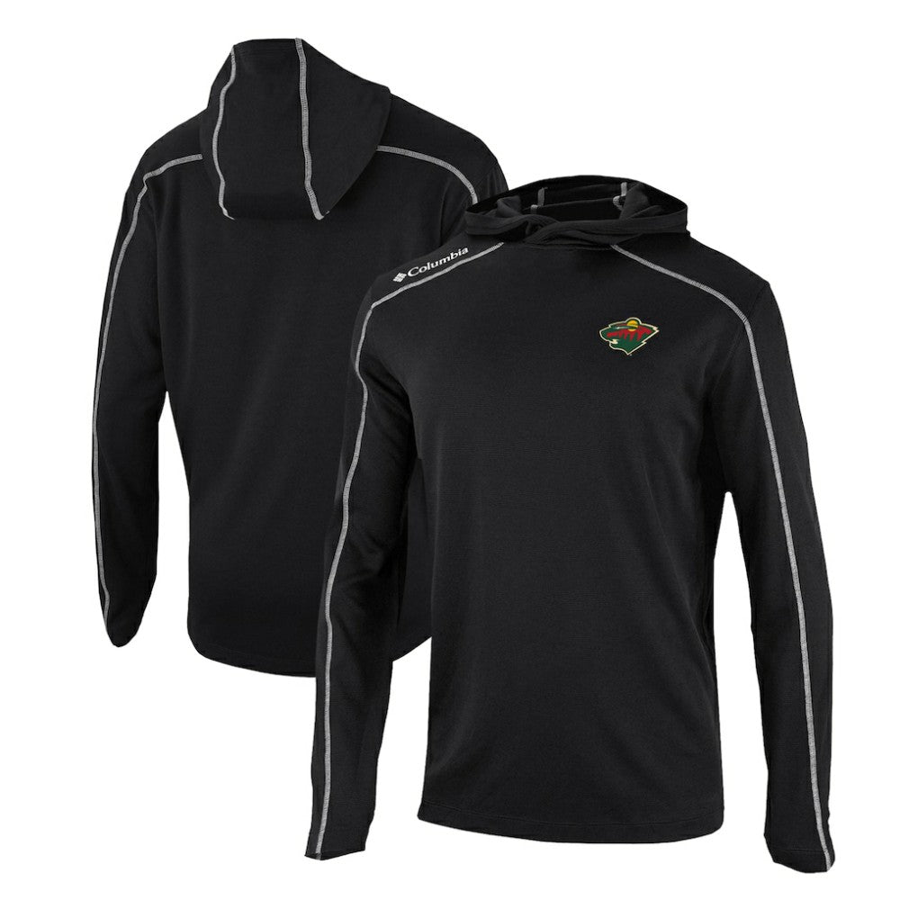 Minnesota Wild Columbia Omni-Wick Shotgun Long Sleeve Hoodie T-Shirt - Black - NHL