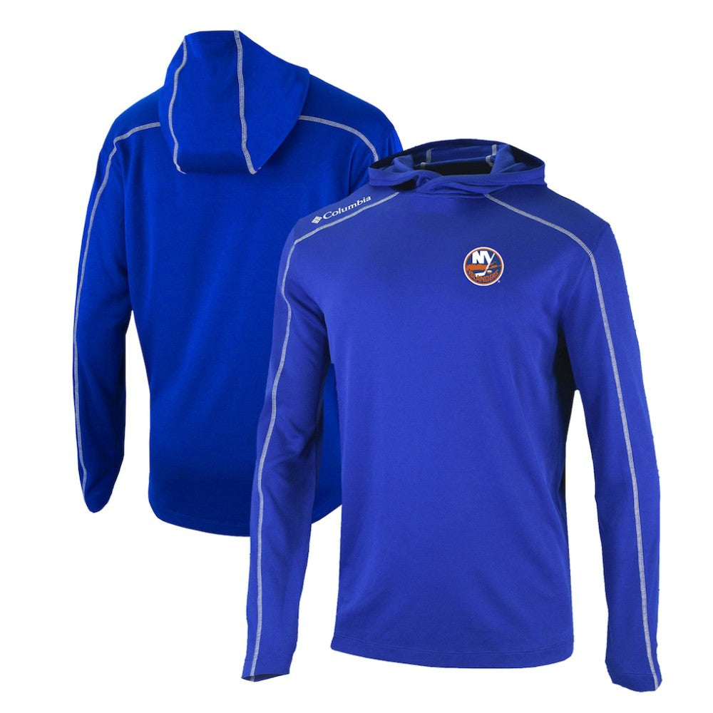 New York Islanders Columbia Omni-Wick Shotgun Long Sleeve Hoodie T-Shirt - Blue - NHL
