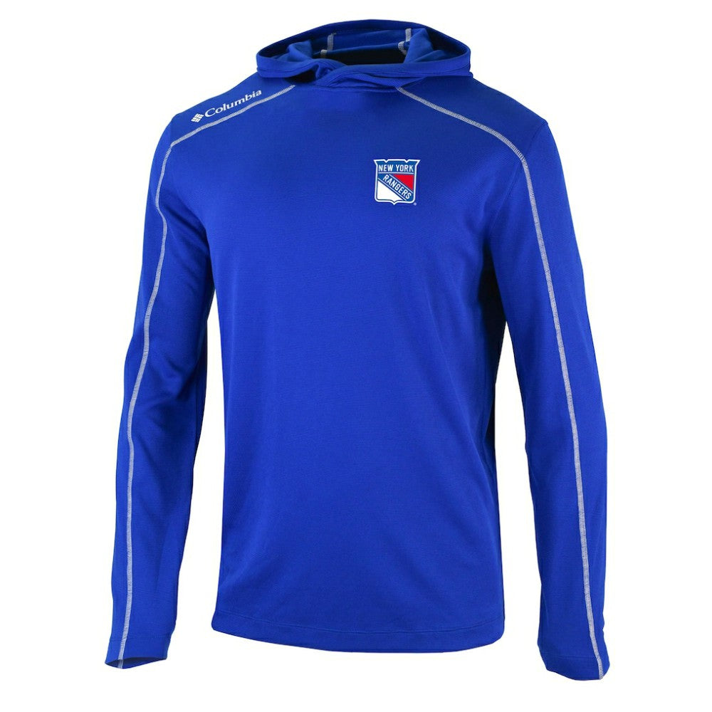 New York Rangers Columbia Omni-Wick Shotgun Long Sleeve Hoodie T-Shirt - Blue - NHL